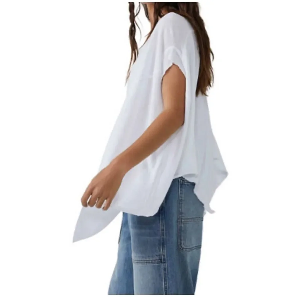 Free People We The Free Care Angel Tee white large NEW